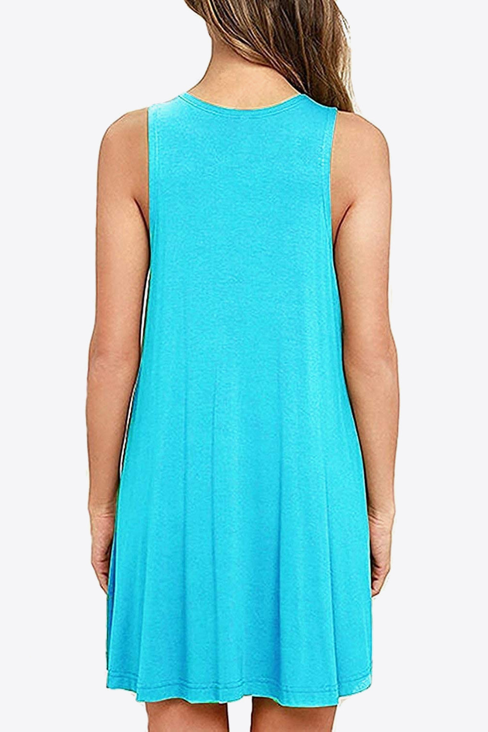 Full Size Round Neck Sleeveless Dress with Pockets