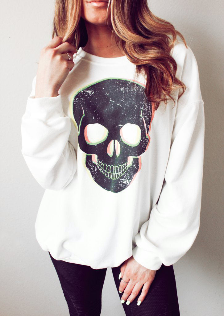 Graphic Dropped Shoulder Round Neck Sweatshirt