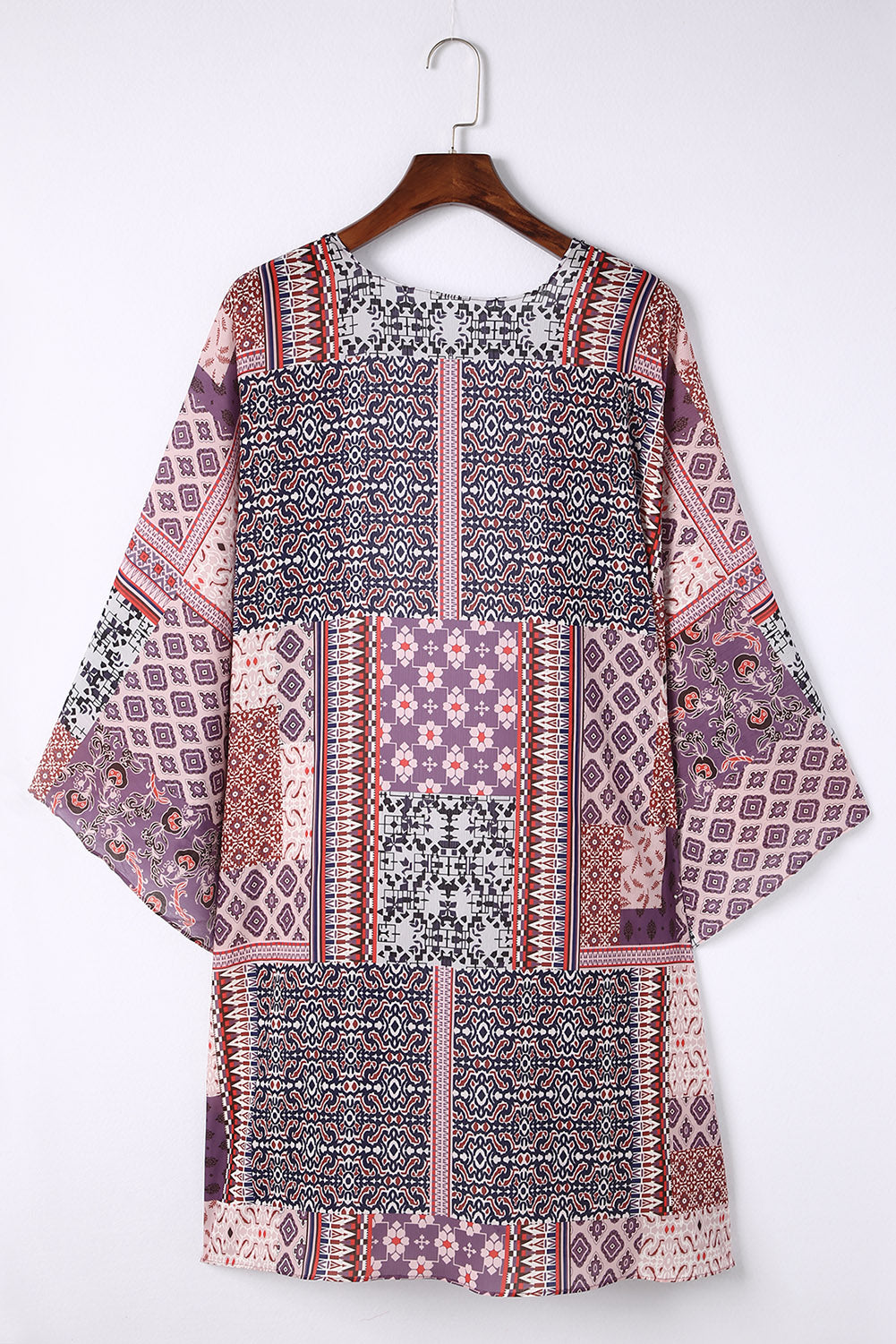 Patchwork Open Front Duster Cardigan